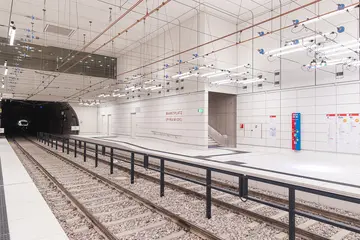 Die Haltestelle Marktplatz im Stadtbahntunnel