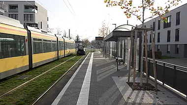 Ansicht einer Haltestelle.