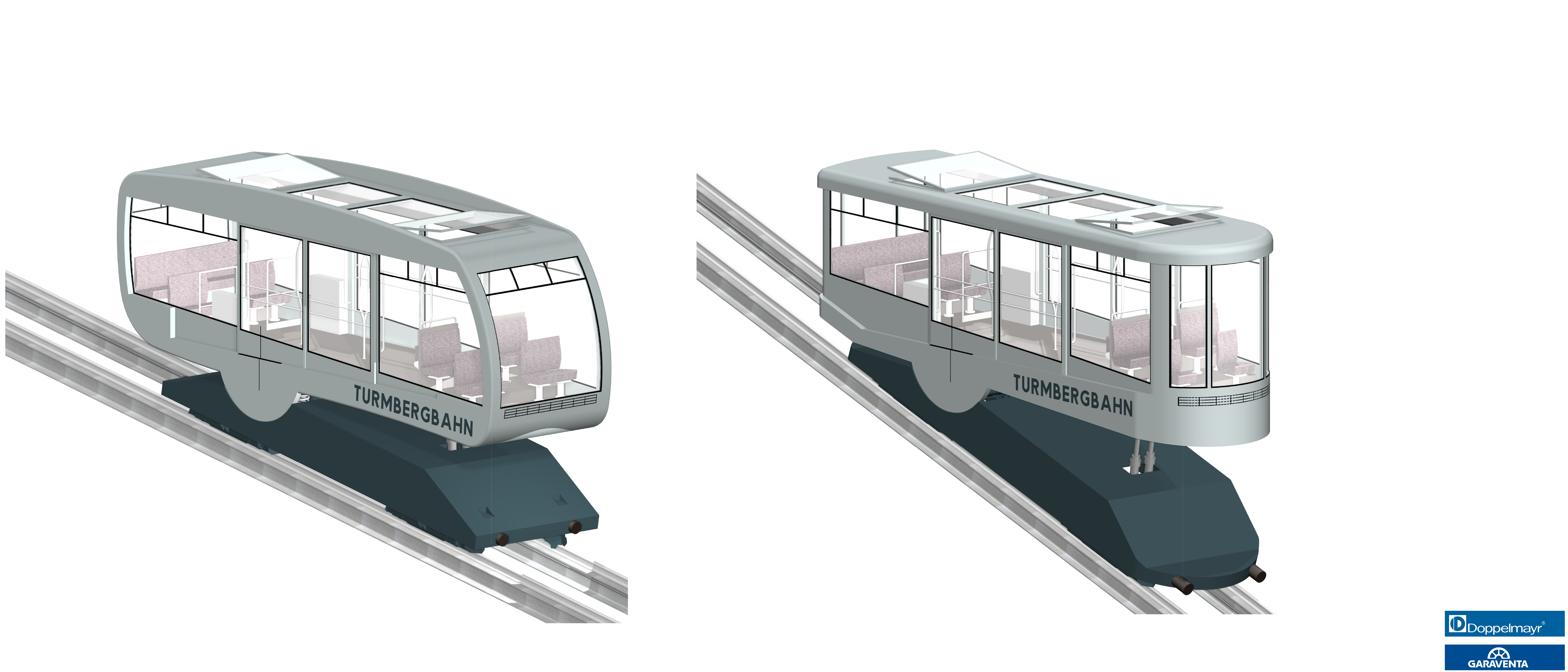 Visualisierung der zwei Fahrzeug-Formen, die nun in die engere Auswahl für die weiteren Planungen gekommen sind.